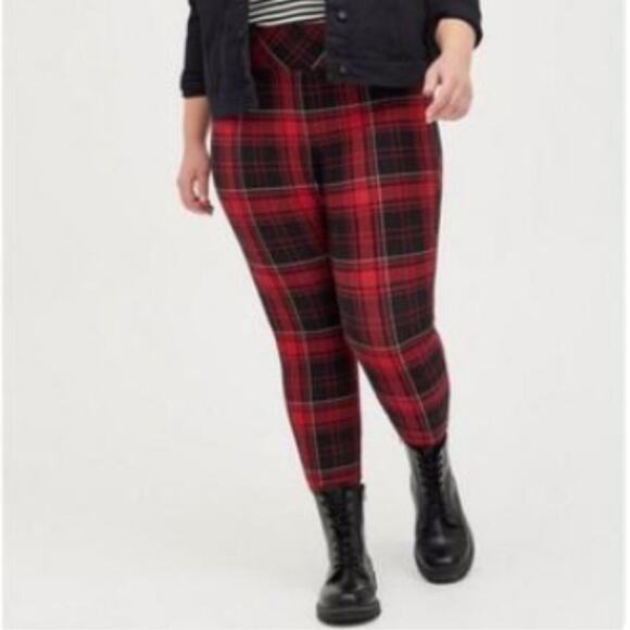 Torrid Women's Pixie Skinny Studio Luxe Ponte High Rise Pant Plaid Size 2X - Picture 1 of 8